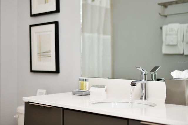 bathroom with vanity and toilet