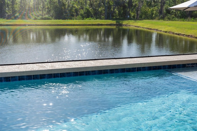 12654 Oak Hill Way, Parrish, FL 34219 - view of swimming pool with a water view and a forest view