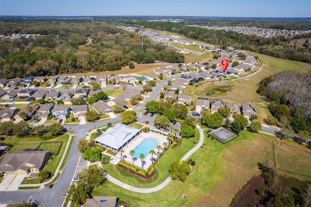 aerial view with a residential view