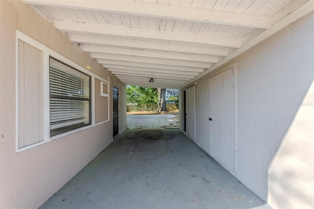 view of patio featuring a carport