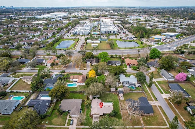 aerial view with a residential view