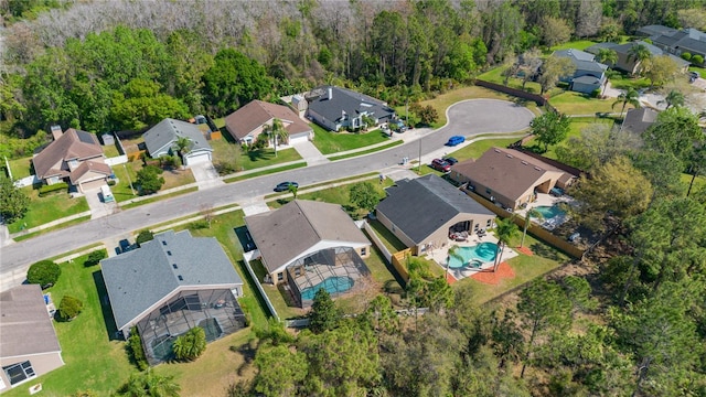 bird's eye view with a residential view