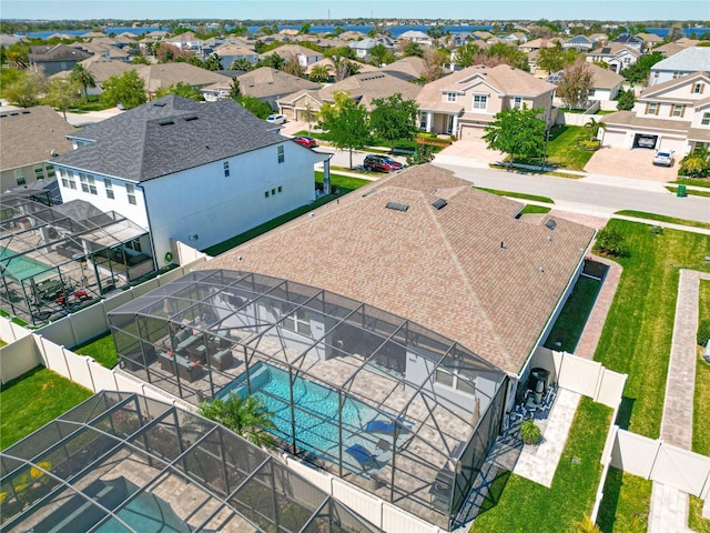 drone / aerial view featuring a residential view