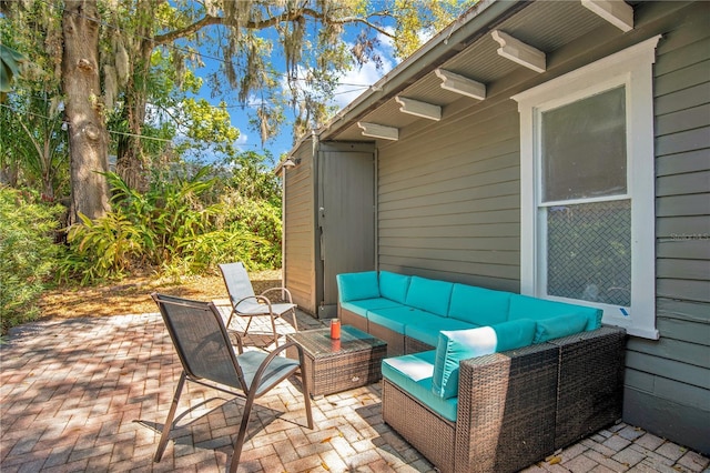 view of patio with an outdoor living space