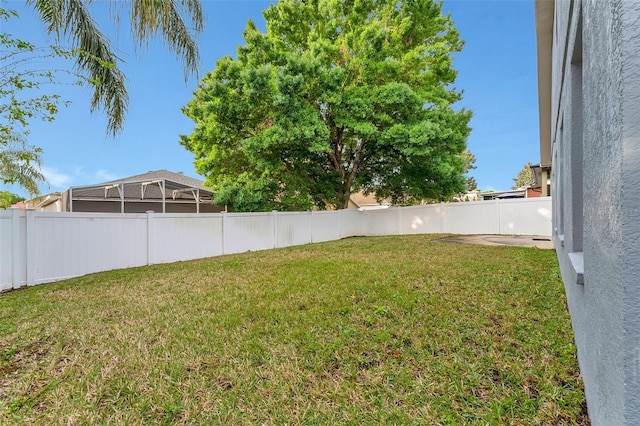 view of yard with fence