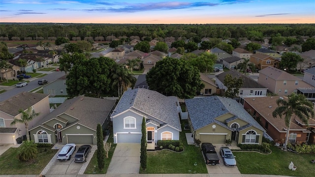 drone / aerial view with a residential view