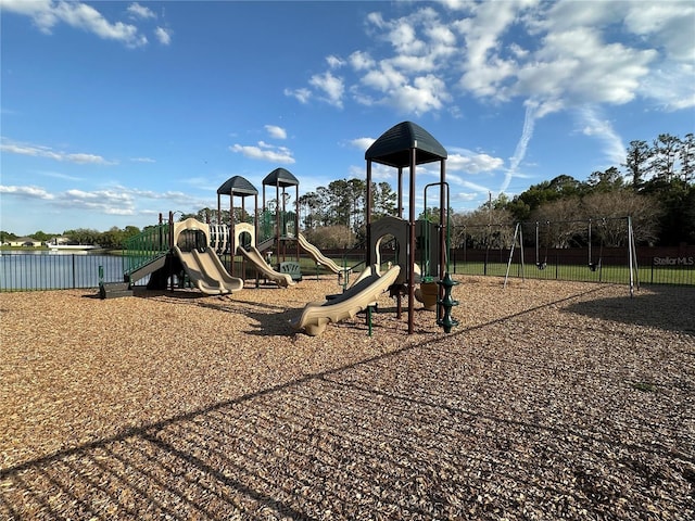 community jungle gym with fence