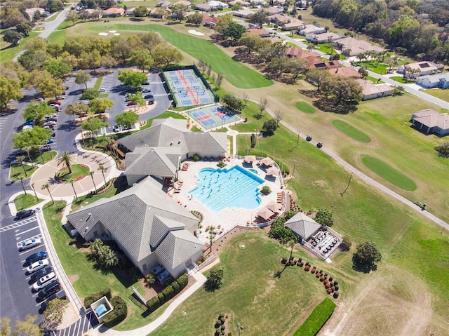 aerial view with golf course view