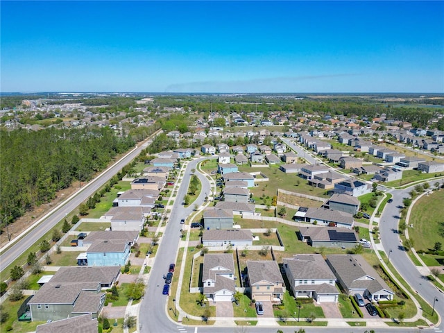 aerial view with a residential view