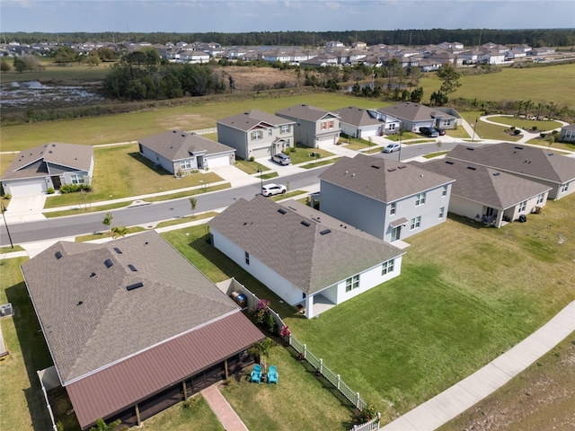 aerial view with a residential view