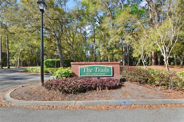 view of community sign