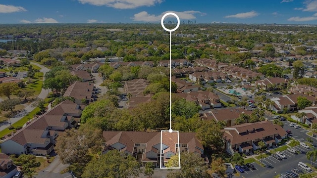 bird's eye view with a residential view