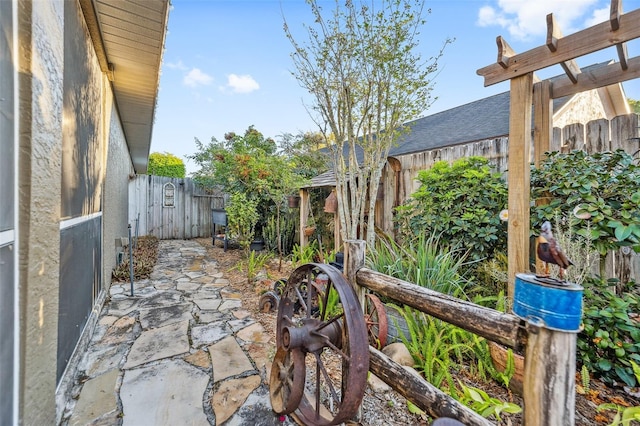 view of patio with a fenced backyard