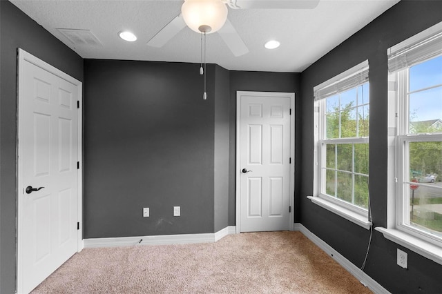 1341 Mill Stream Ln, Winter Springs, FL 32708 - carpeted empty room featuring recessed lighting, visible vents, baseboards, and ceiling fan