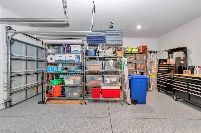 storage area featuring a garage