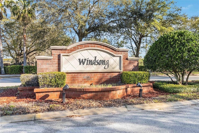 view of community sign