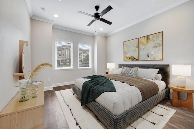 13852 Maskawa Ave, Orlando, FL 32827 - bedroom featuring recessed lighting, baseboards, wood finished floors, and ornamental molding