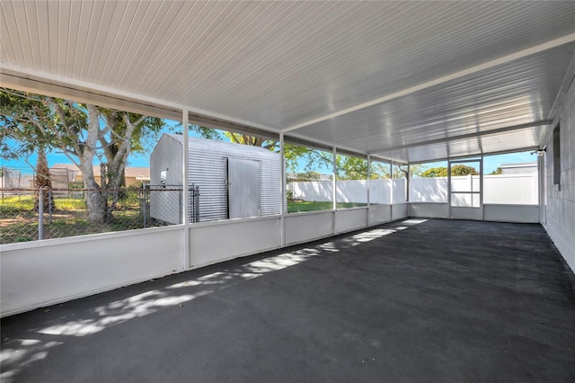 view of unfurnished sunroom