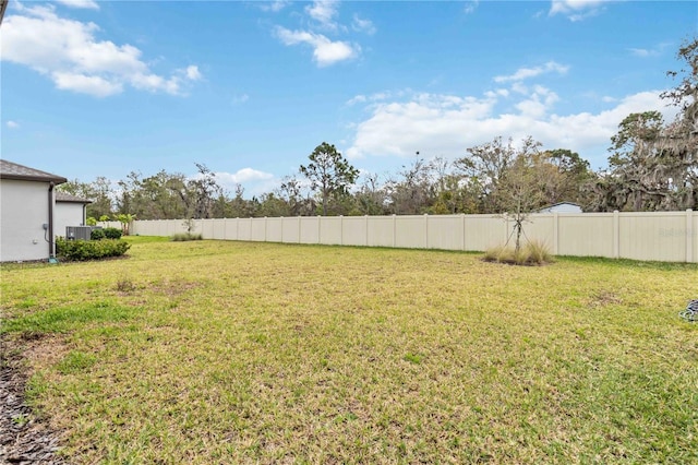 view of yard featuring fence