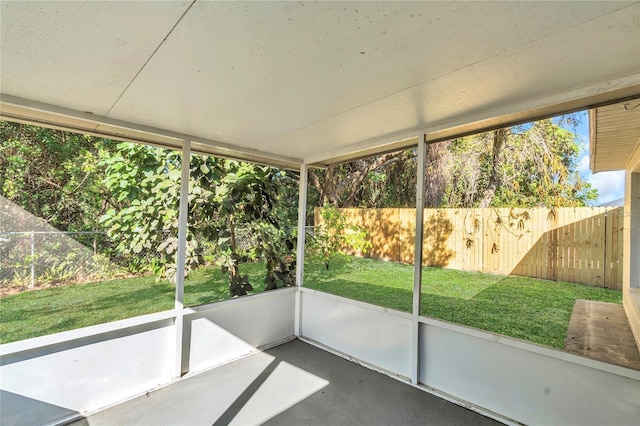 view of unfurnished sunroom