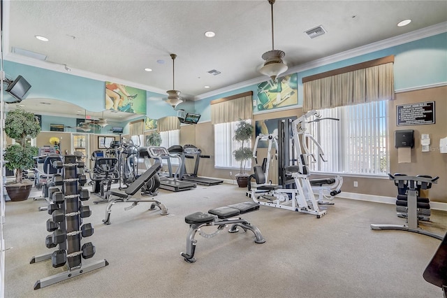1028 Orange Cosmos Blvd, Davenport, FL 33837 - gym featuring crown molding and recessed lighting