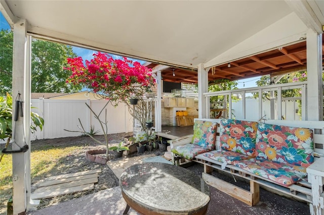 view of patio with fence