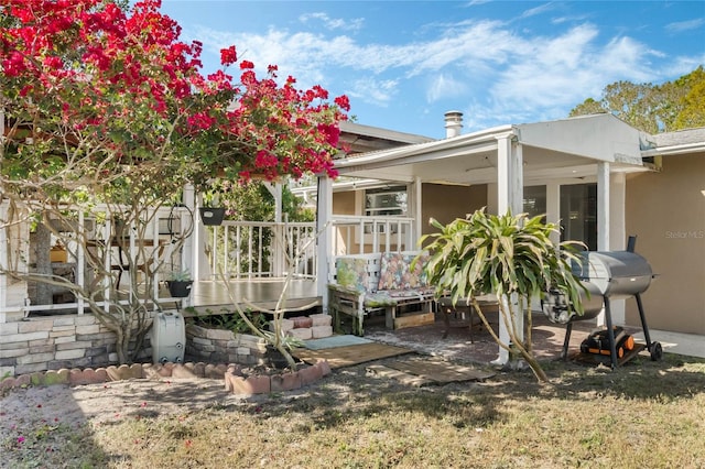 view of home's exterior with stucco siding