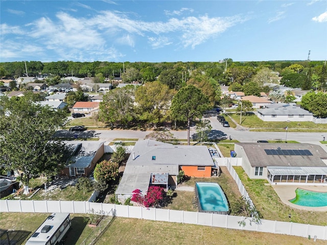 drone / aerial view with a residential view