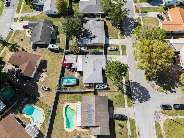 drone / aerial view with a residential view