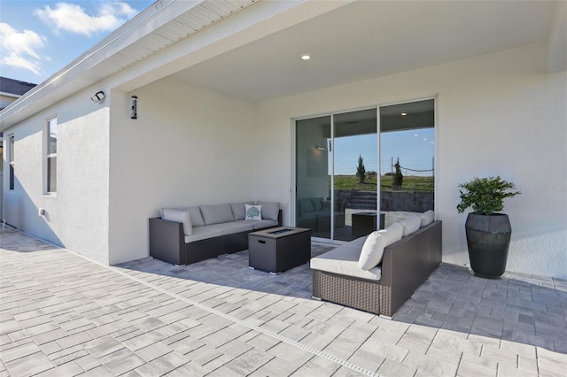 view of patio featuring outdoor lounge area