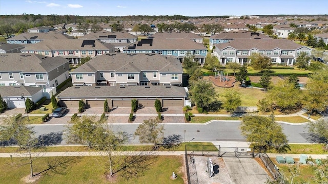 bird's eye view with a residential view