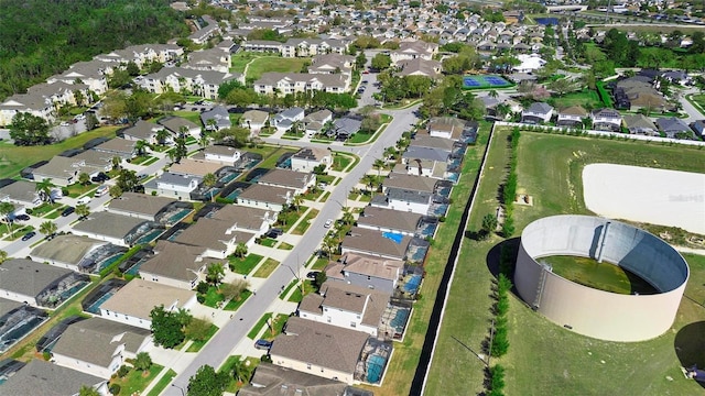 aerial view with a residential view