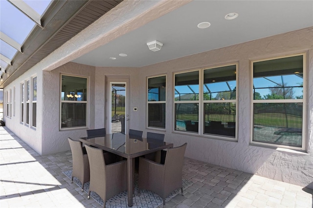 view of patio featuring outdoor dining space