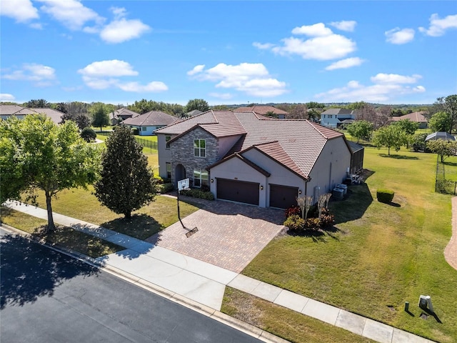 aerial view with a residential view