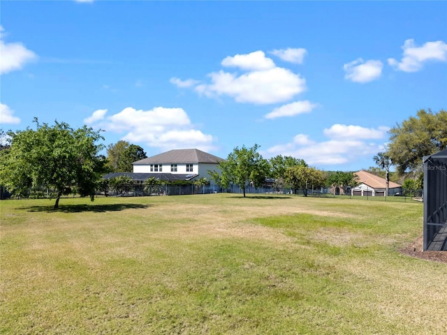 view of yard featuring fence