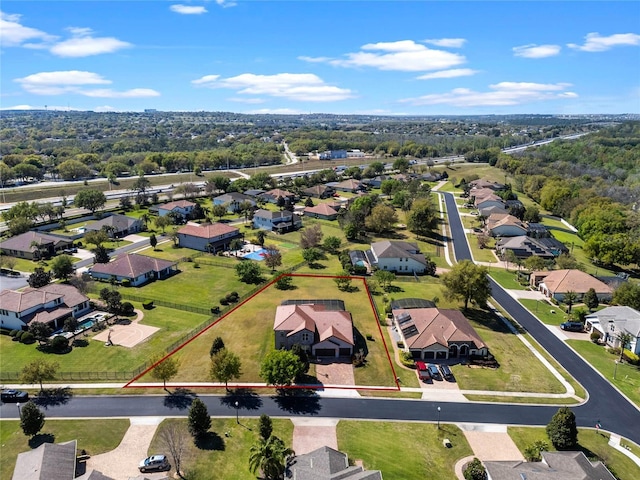 birds eye view of property featuring a residential view