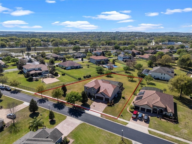 bird's eye view featuring a residential view