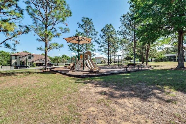 community playground with a yard