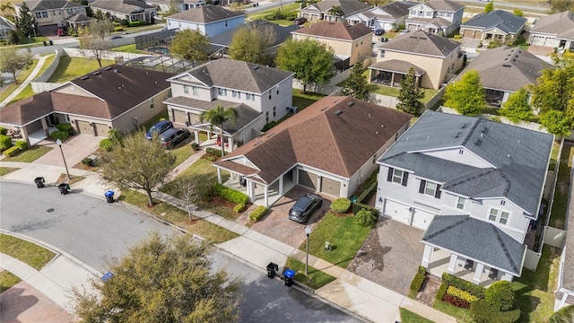 aerial view with a residential view