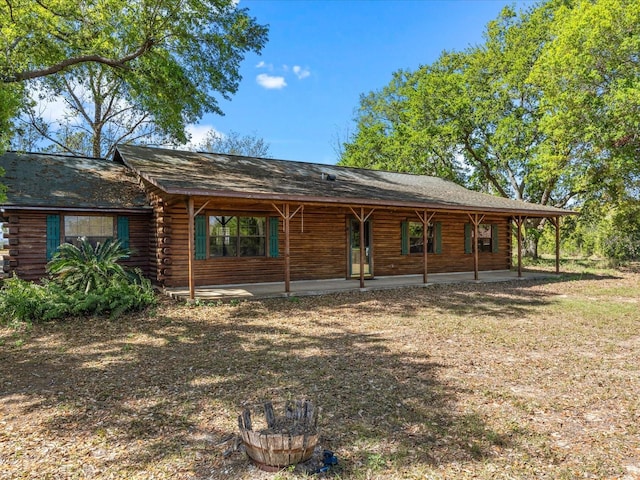 exterior space with log exterior