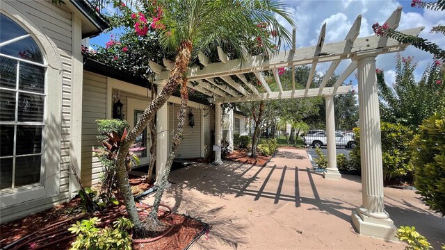 view of patio with a pergola