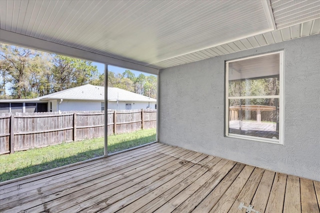 deck featuring fence