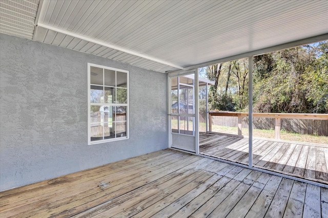 view of unfurnished sunroom