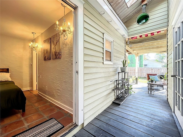 wooden deck with fence