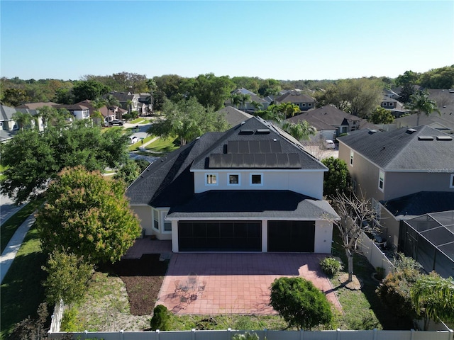 aerial view featuring a residential view