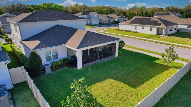 bird's eye view with a residential view