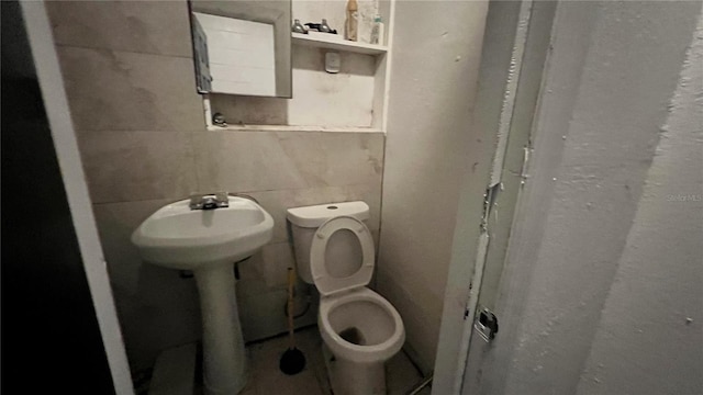 bathroom with toilet and a sink