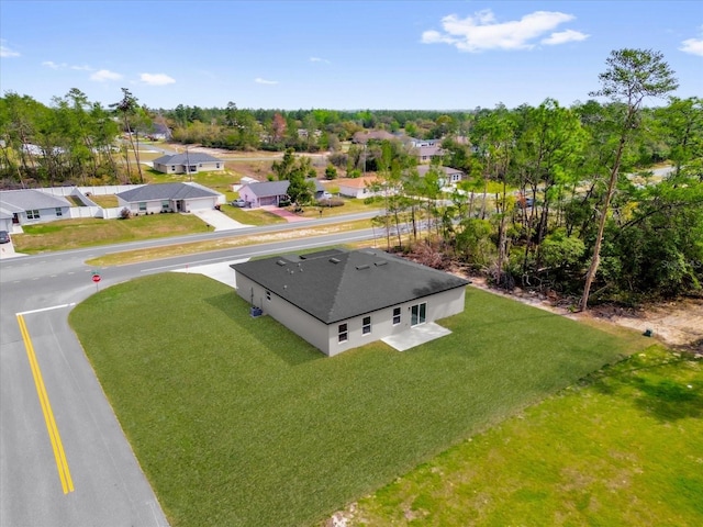 aerial view with a residential view
