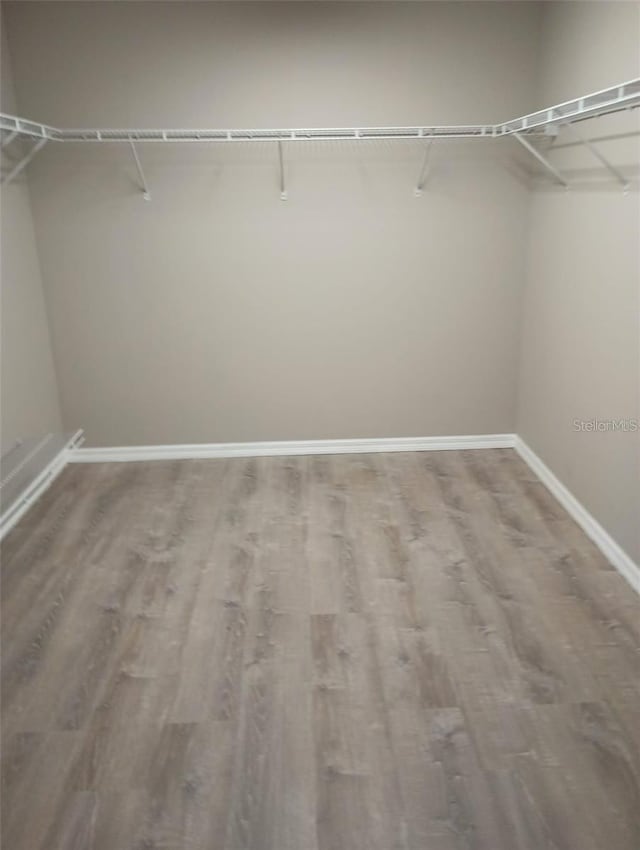 spacious closet with wood finished floors