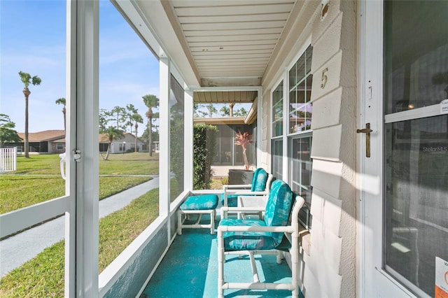 view of sunroom